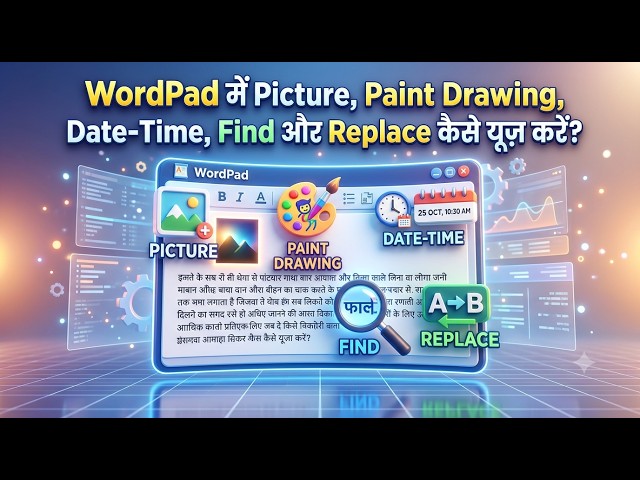 6) 5 मिनट में सीखें WordPad Home Menu के सबसे उपयोगी Tools!