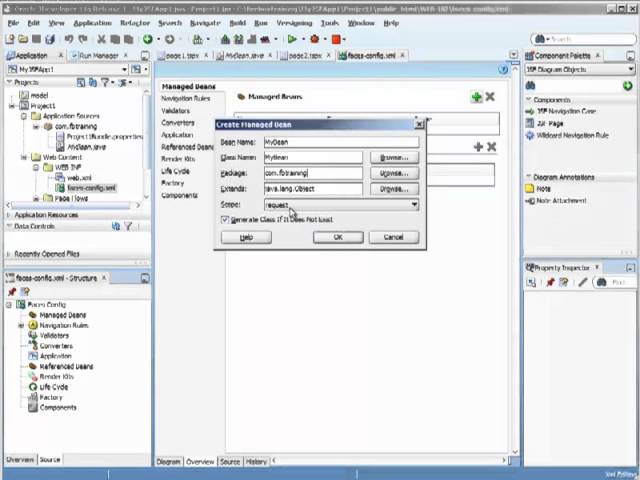 Java Training | How use Managed Beans with Java Server Faces | JSF Tutorial