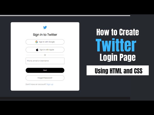 Twitter Home Page | Using HTML and CSS | Bluebace