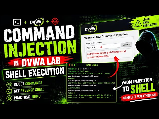 Command Injection in DVWA 🔥 | Shell Execution Explained | Ethical Hacking Lab