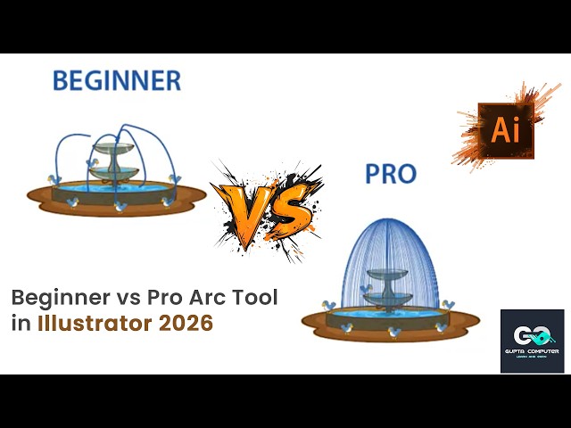 Beginner vs Pro Arc Tool in Illustrator 2026 #Shorts #viral #trending #youtubeshorts