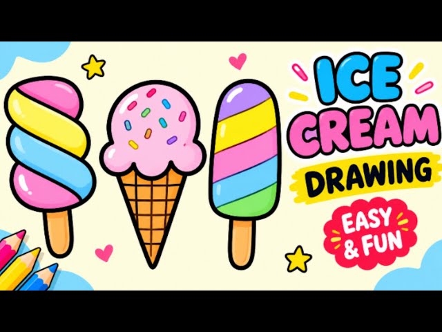 Ice Cream Drawing, Painting & Coloring For Kids and Toddlers_ Child Art 🍦🍨🍧 drawing 