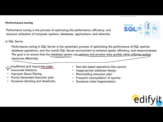 MS SQL Server Performance Tuning Part I