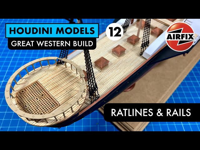 RATLINES AND POSTS Part 12 Airfix Great Western Build 3D CAD Ratlines and Stern Railings