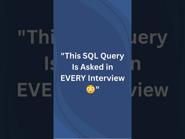 This SQL question is asked in EVERY interview 😳 Can you solve it in 10 seconds? 👇