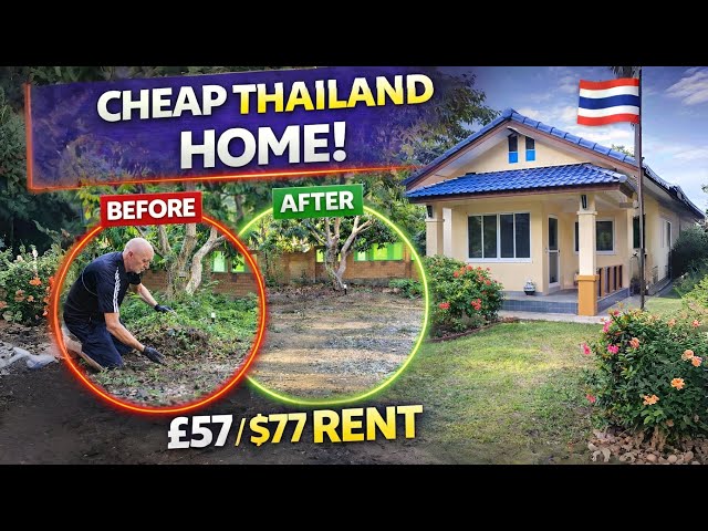 Ep.5 - £57 Rental House DIY Garden Makeover 🇹🇭