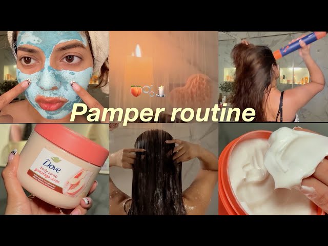 pamper routine *peach scented*🍑🕯️🫧