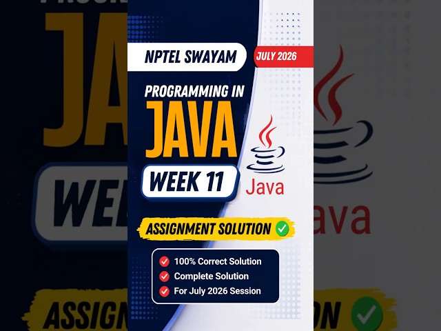 Programming In Java Week 11 Assignment Answer | NPTEL SWAYAM