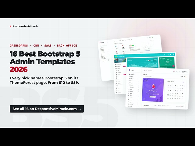 16 Best Bootstrap 5 Admin Templates 2026 – Bootstrap 5 Admin Dashboard Templates