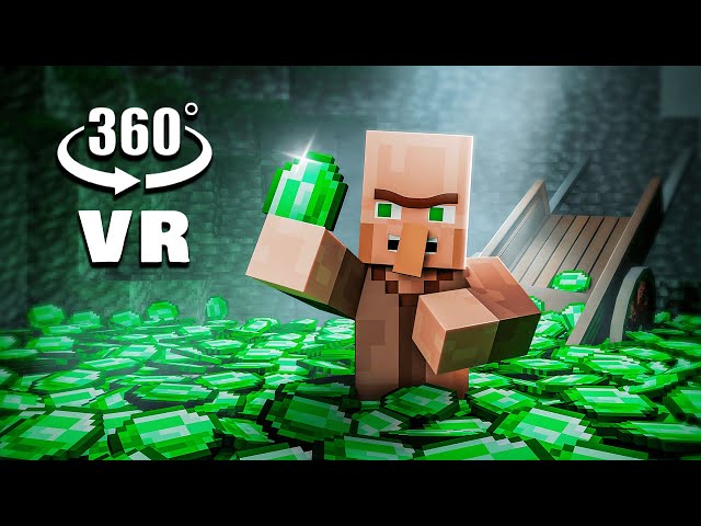 VILLAGER SECRET BASE 360° VR (Minecraft Animation)