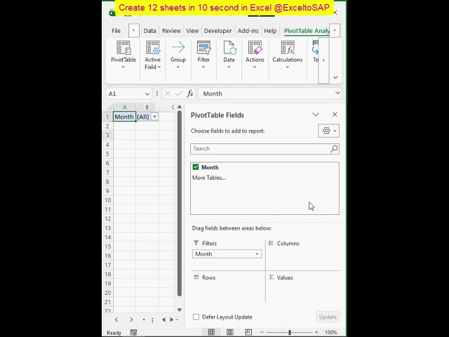 Create multiple sheets in seconds in Excel #excel #exceltips #exceltricks #exceltutorial