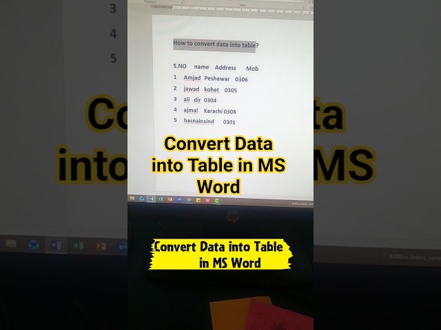 Convert Text to Table in MS Word in 10 Seconds! #msword