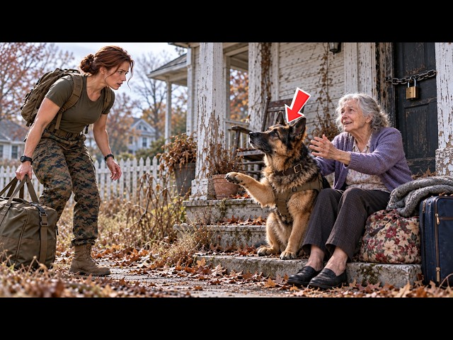 Female Marine Returns Home, Finds Grandma and Old Dog Abandoned—Truth Stuns Her