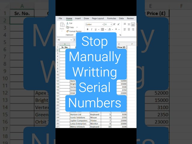 🔥 Still typing serial numbers manually in Excel? STOP! 😱