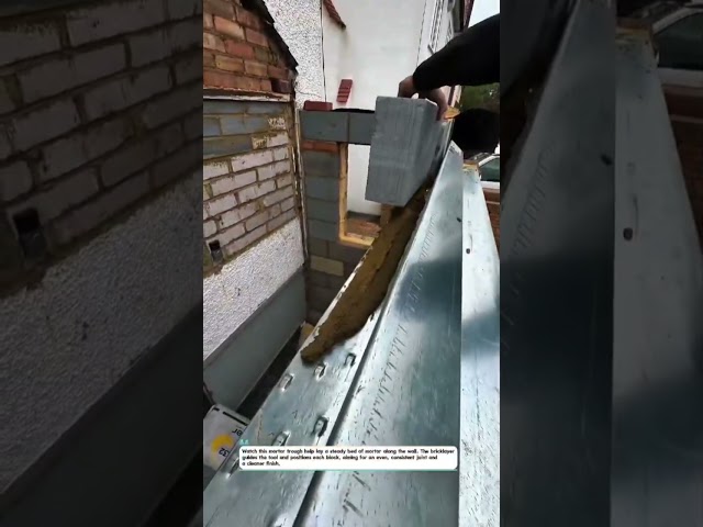 Mortar Trough Spreads Even Beds for Faster, Cleaner Bricklaying Work on the Job #Masonry #Build #DIY