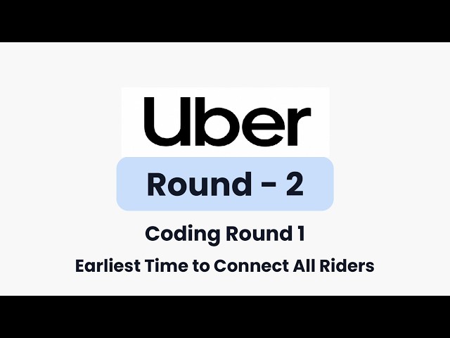 Uber Interview Loop | Round 2 | Coding Round 1 | Earliest Time to Connect All Riders | SE, SSE, PSE