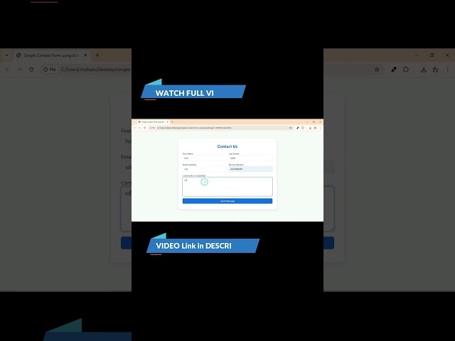 Create Contact Us Form in Bootstrap 5 | Easy & Responsive Form Design #shorts