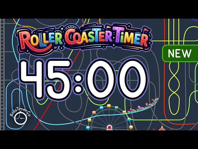 45 Minute Timer for Kids Classroom | Roller Coaster Visual Timer 🎢