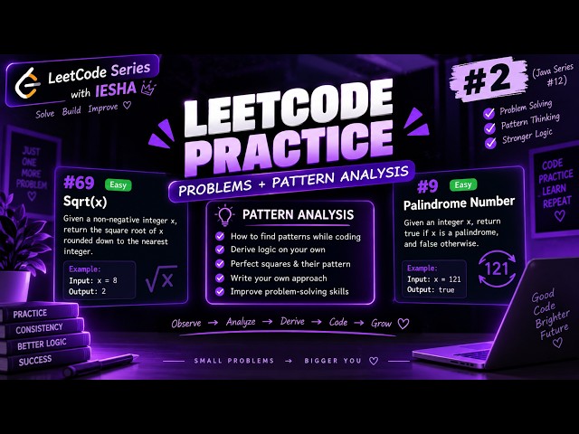 LeetCode #2 | Sqrt(x) & Palindrome Number | Pattern Analysis & Problem Solving | Java