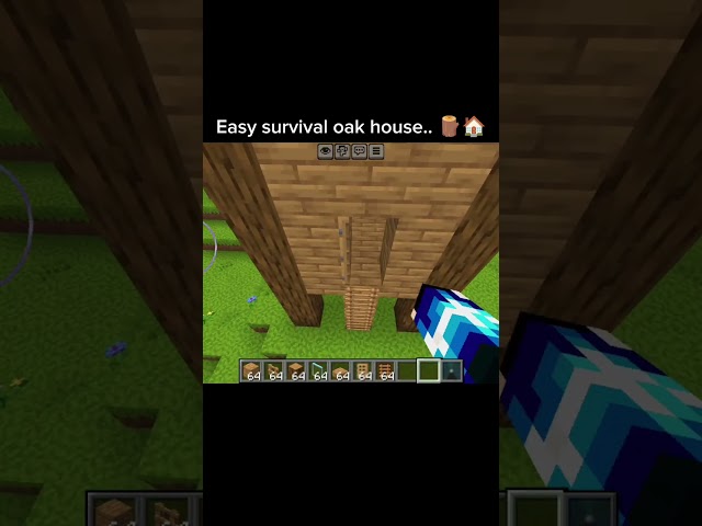 How to build the easy survival oak house in Minecraft (tutorial) 🪵🏠 #shorts #minecraft #tutorial