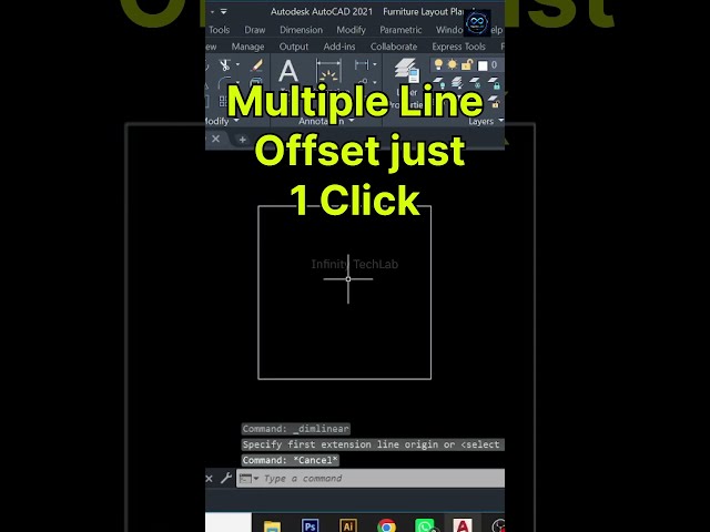 Multiple Line Offset Just 1 Click || Infinity TechLab