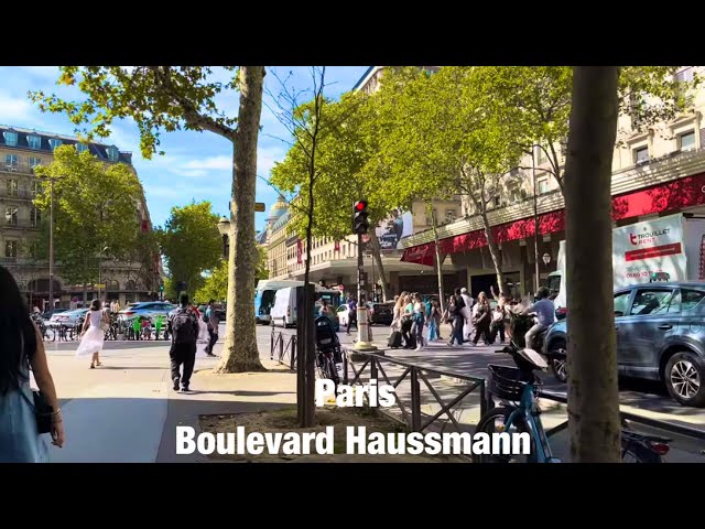Paris city walks   Boulevard Haussmann   Paris,France 4K