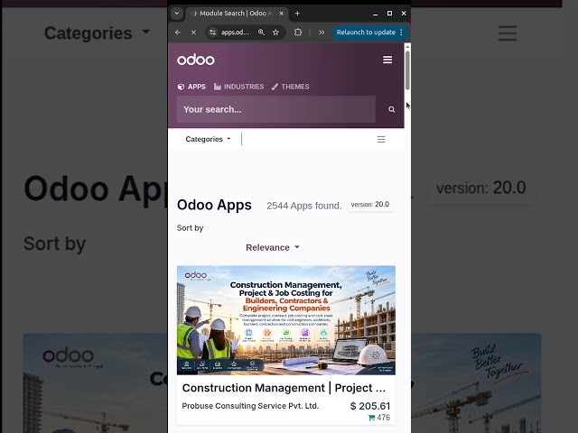 Discover how to quickly search and find modules in the Odoo 20 App Store.