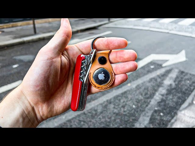 DIY Leather AirTag Keychain - With PDF Template
