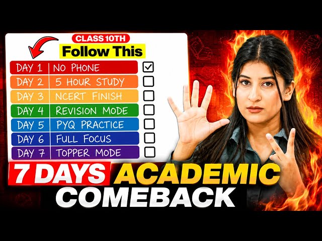7 Days Academic Comeback Plan for Class 10 🔥 Wasted “ APRIL”