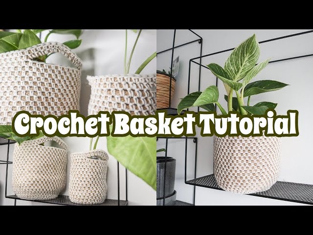 *EASY* Crochet Jute Basket Tutorial | ANY SIZE! | Crochet Pot Plant Holder
