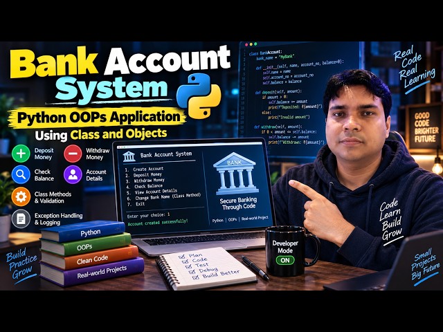 Build a Bank Account System in Python | OOPs Project Using Classes & Objects