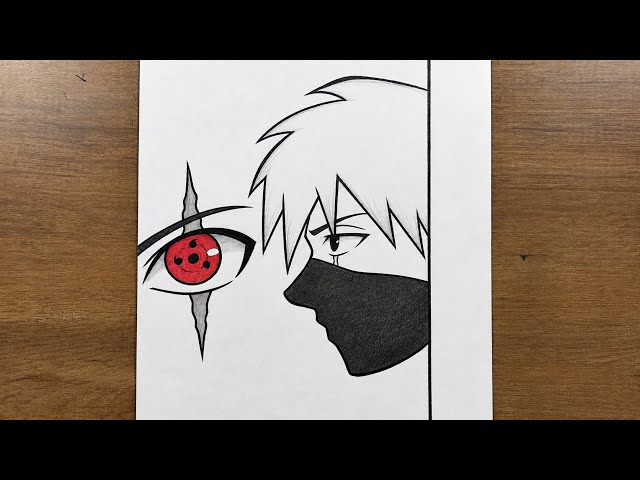 How to Draw Kakashi Hatake with Sharingan | Easy Naruto Drawing Tutorial