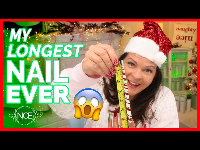 Suzie's Longest Candy Cane Stiletto Nail EVER😱
