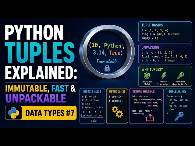Python Tuples Explained: Immutable, Fast & Unpackable | Data Types #7