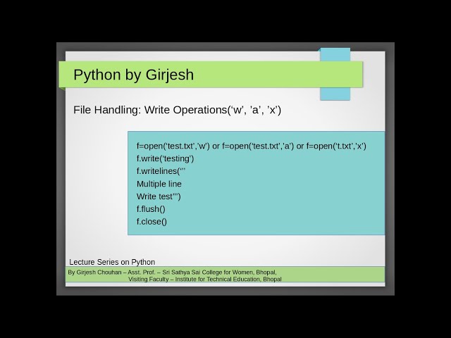 File Handling : Write Operations in Python