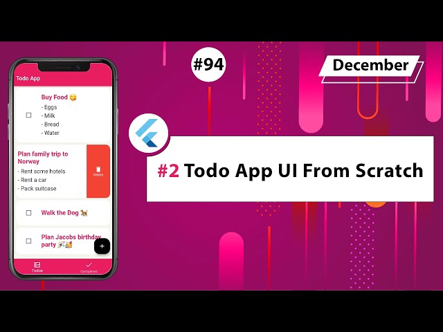 Flutter Tutorial - 2/2 Todo App UI From Scratch (Provider)
