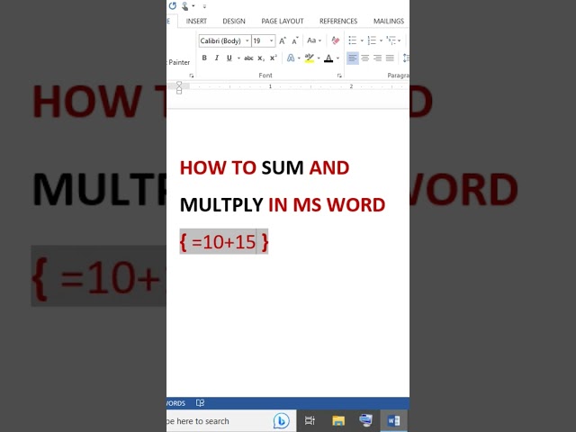 How To Sum and Multply in MS Word
