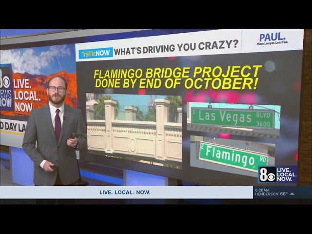 Why have the Flamingo pedestrian bridges been closed on the Las Vegas Strip? 