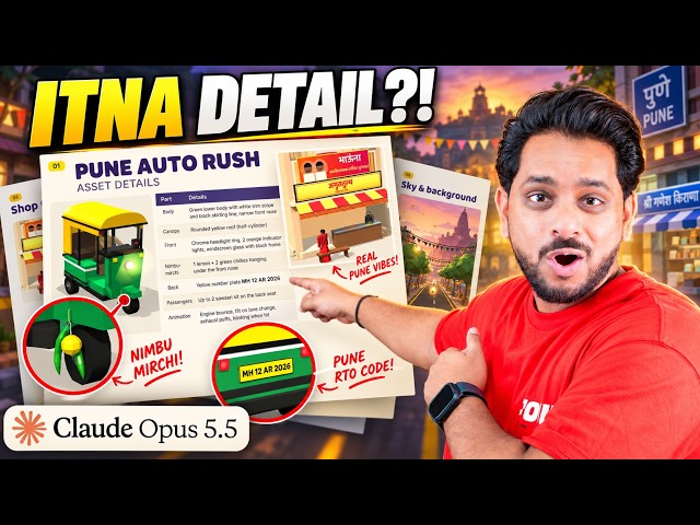 Claude Opus 5.5 Ne Game Mein Kya-Kya Daala? Zero Images, Sab Code Se (Hindi)