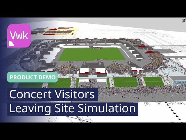 Concert Visitors Leaving Site Simulation | PTV Viswalk | Product Demo