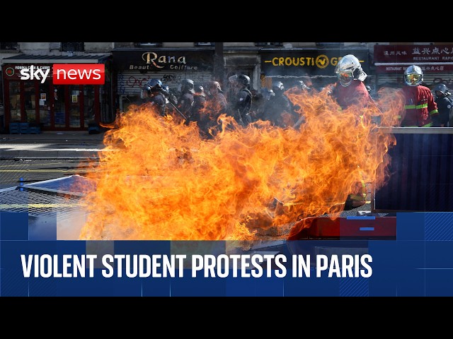 Violent student protests flare up in Paris over school conditions