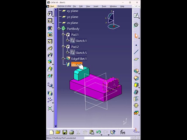 Mirror Tool in CATIA V5 | Fast Symmetry Modeling #shorts