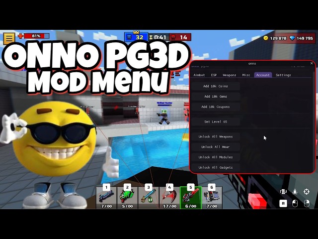 Onno PG3D Mod Menu PC, iOS, Android, Server in Description