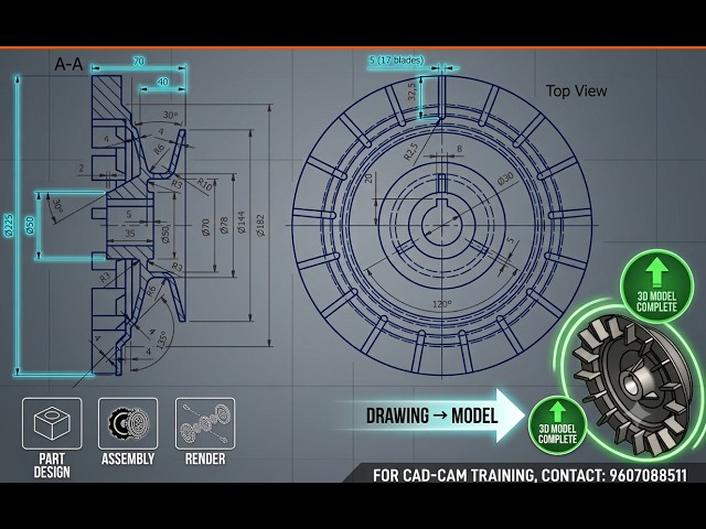 ⚙️ Master Impeller Design in SOLIDWORKS! ⚙️ #SOLIDWORKS #PARTDESIGN