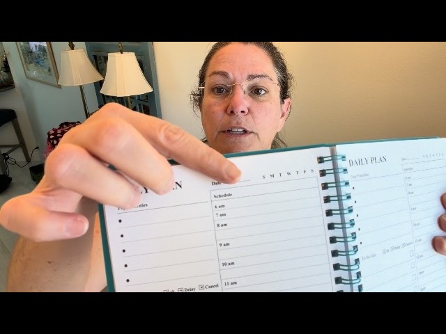 A day planner with hourly breakdowns