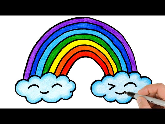 How to Draw a Rainbow and Clouds | Easy Drawing for Beginners