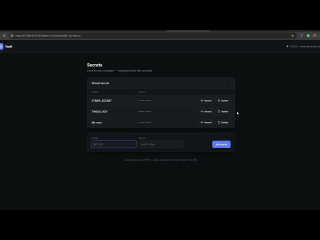 Vault-cli--A zero-dependency secrets manager. Everything is built from the Python standard library