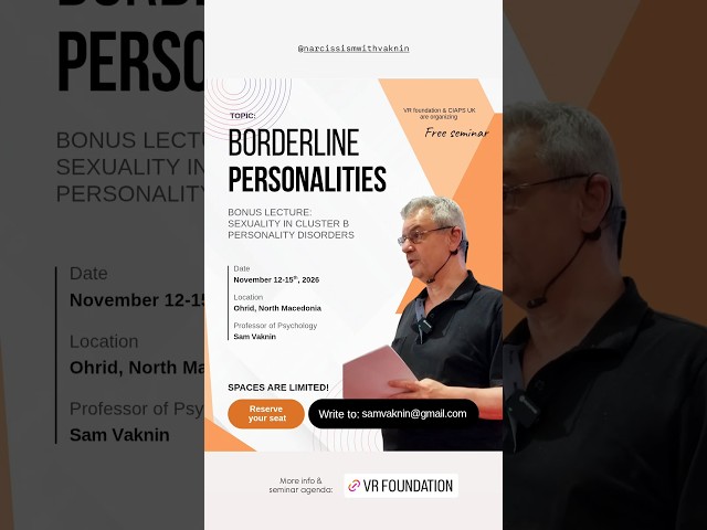 Don't MISS! Reserve Your SEAT NOW! Borderline Personality Disorder (BPD) Seminar (+83 Conferences!)