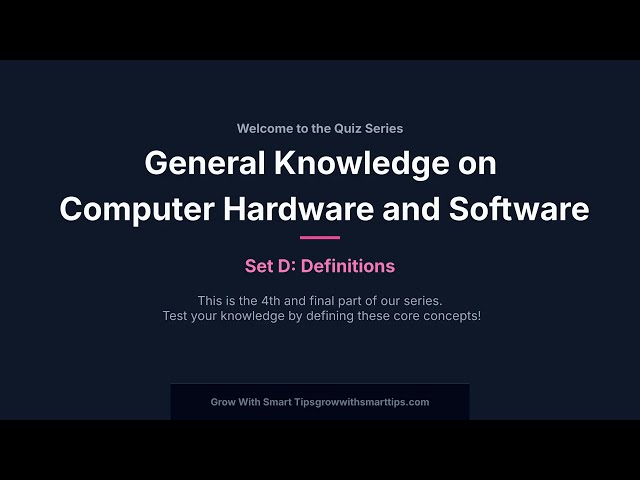 Can You Define All 12 Essential Computer  Hardware and software terms?
