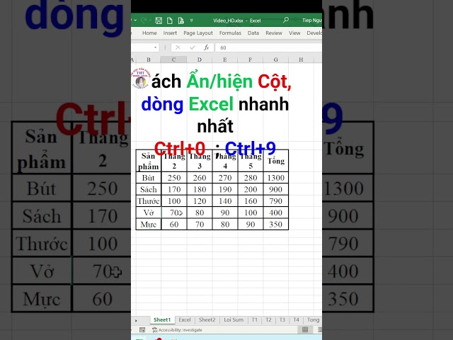The quickest way to hide rows and columns in Excel.